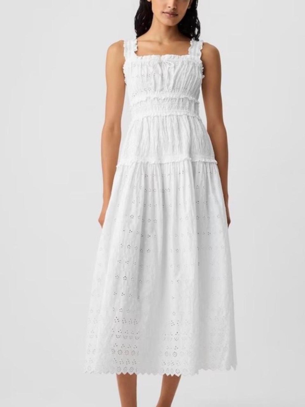 Gap doen white eyelet midi dress